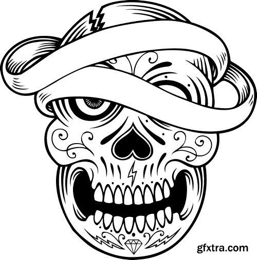 Skull's And Tatto's - Shutterstock 25xEPS