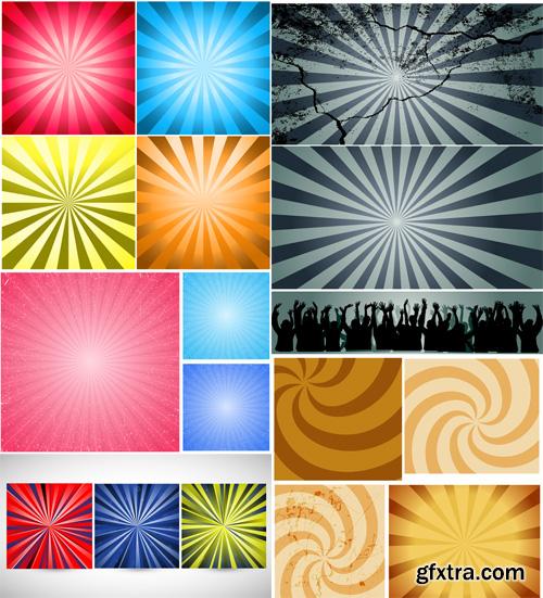 Vintage Sunbursts Vector Backgrounds