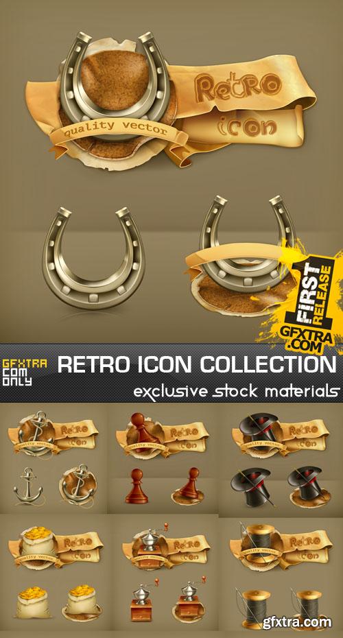Retro icon collection 25 EPS
