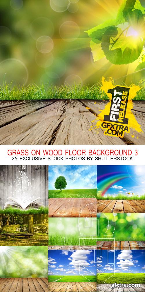 Amazing SS - Grass on wood floor background 3, 25xJPGs