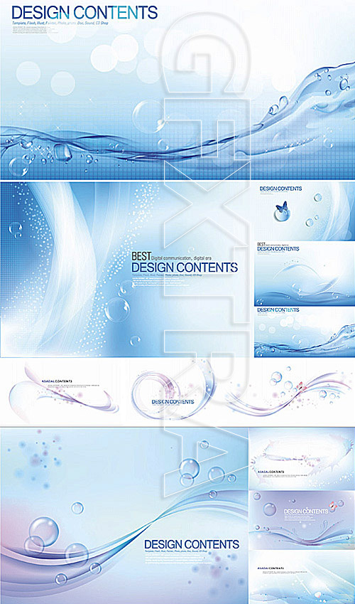 Water backgrounds and elements