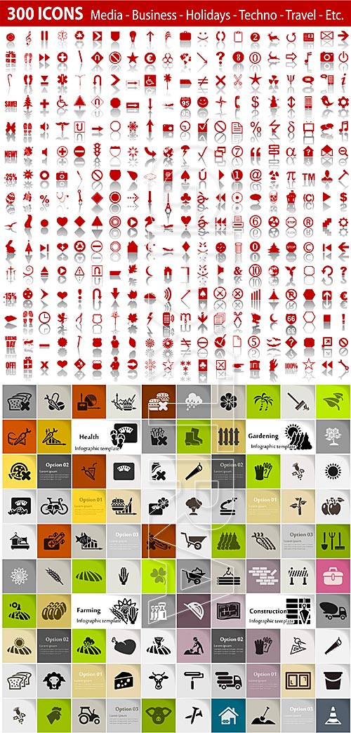 Various vector icons set