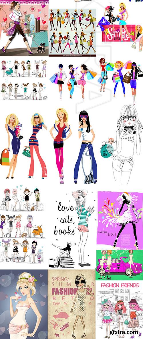 Amazing SS - Fashion girls illustration, 25xEPS