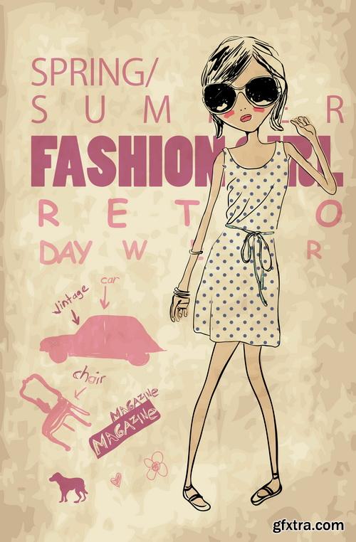 Amazing SS - Fashion girls illustration, 25xEPS