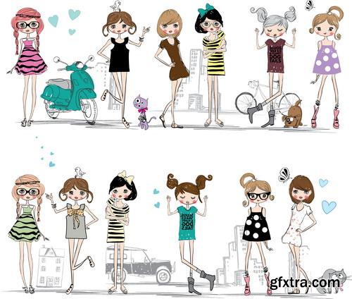 Amazing SS - Fashion girls illustration, 25xEPS