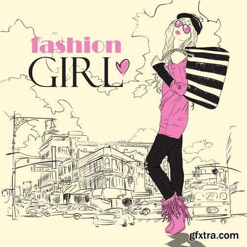 Amazing SS - Fashion girls illustration, 25xEPS