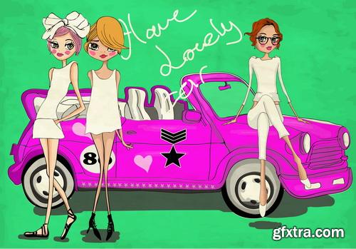 Amazing SS - Fashion girls illustration, 25xEPS