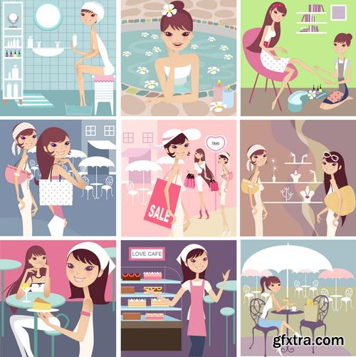 Amazing SS - Fashion girls illustration, 25xEPS