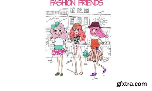 Amazing SS - Fashion girls illustration, 25xEPS