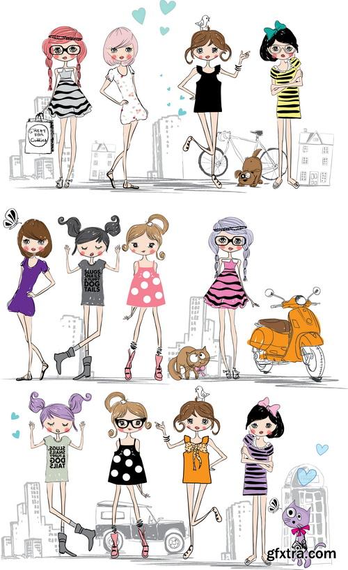 Amazing SS - Fashion girls illustration, 25xEPS