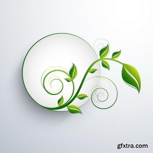 Amazing SS - Green leaves background, 25xEPS