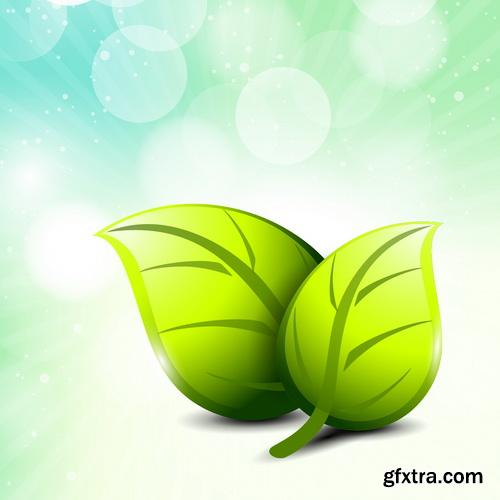 Amazing SS - Green leaves background, 25xEPS