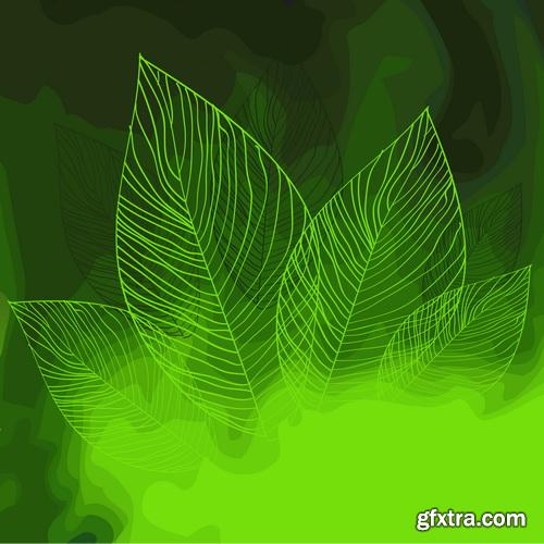 Amazing SS - Green leaves background, 25xEPS