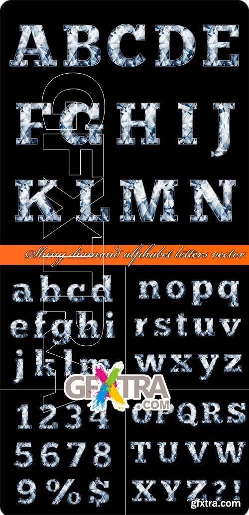 Shiny diamond alphabet letters vector