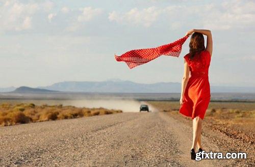 Stock Photo - Girl Stop Car