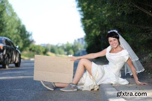 Stock Photo - Girl Stop Car