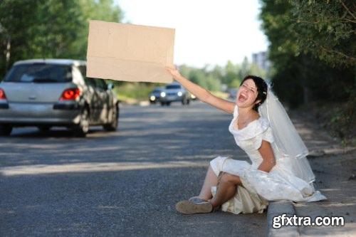 Stock Photo - Girl Stop Car