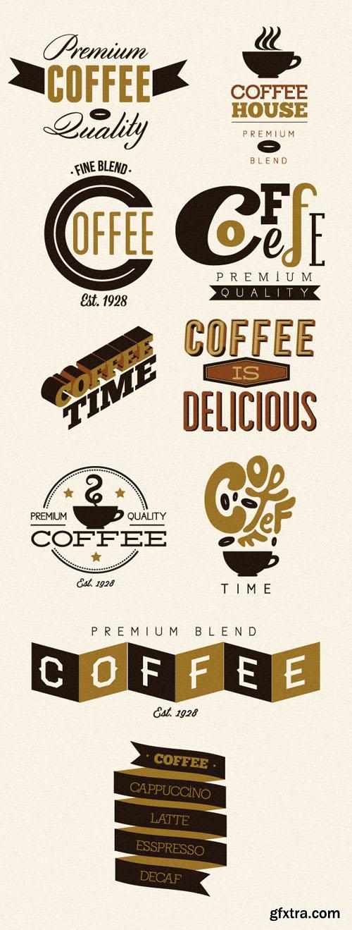 Coffee Labels and Badges Vector Set