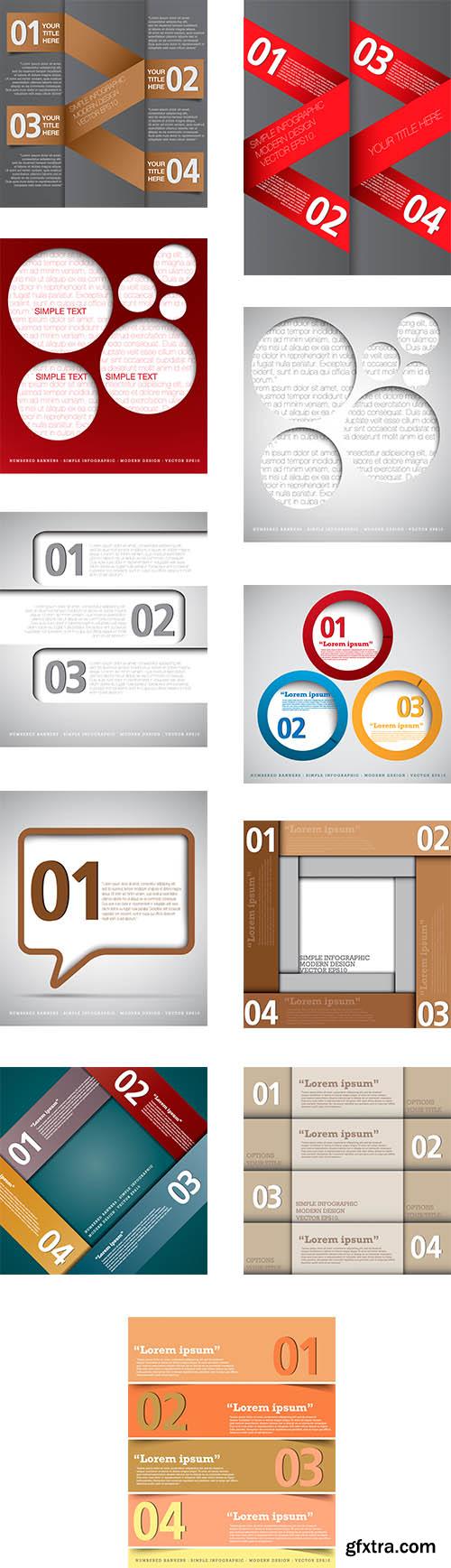 Modern design of number banner infographic, 20xEPS