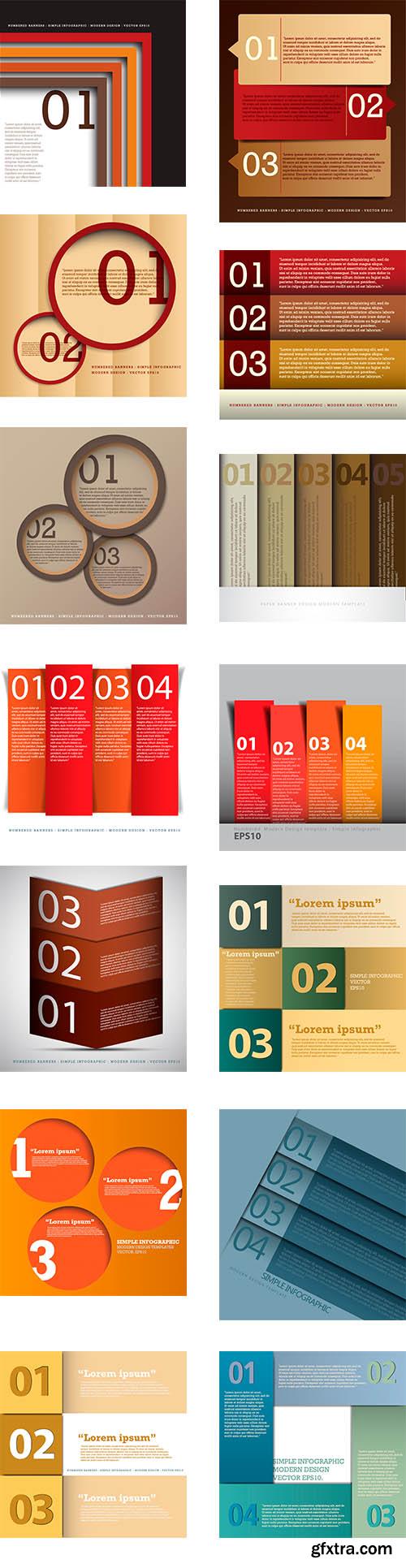 Modern design of number banner infographic, 20xEPS