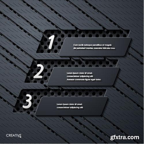 Dark Infographic Design Elements 24xEPS