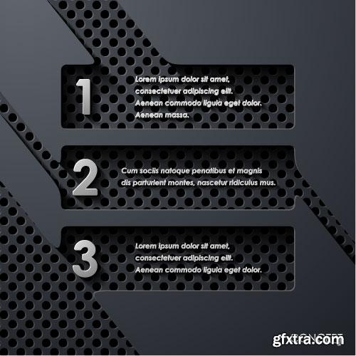 Dark Infographic Design Elements 24xEPS