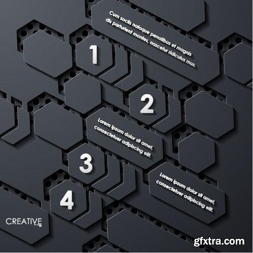 Dark Infographic Design Elements 24xEPS