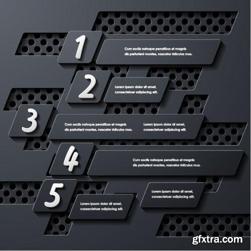 Dark Infographic Design Elements 24xEPS