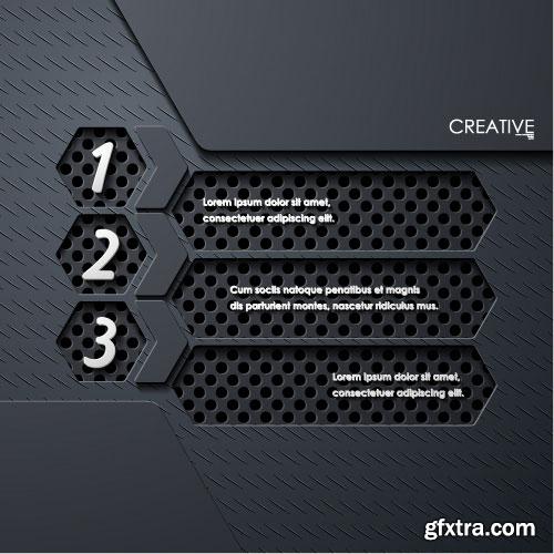 Dark Infographic Design Elements 24xEPS