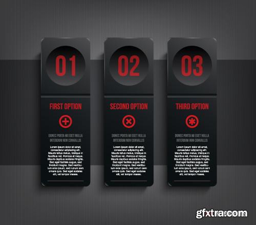 Dark Infographic Design Elements 24xEPS