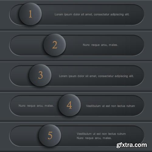 Dark Infographic Design Elements 24xEPS