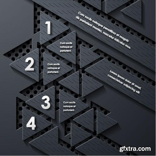 Dark Infographic Design Elements 24xEPS