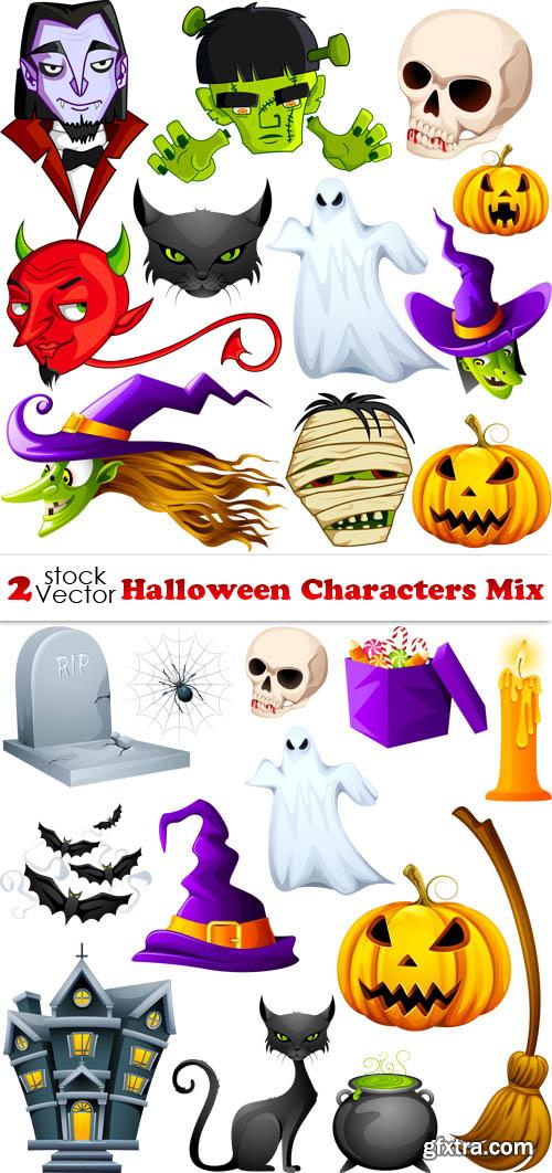 Vectors - Halloween Characters Mix