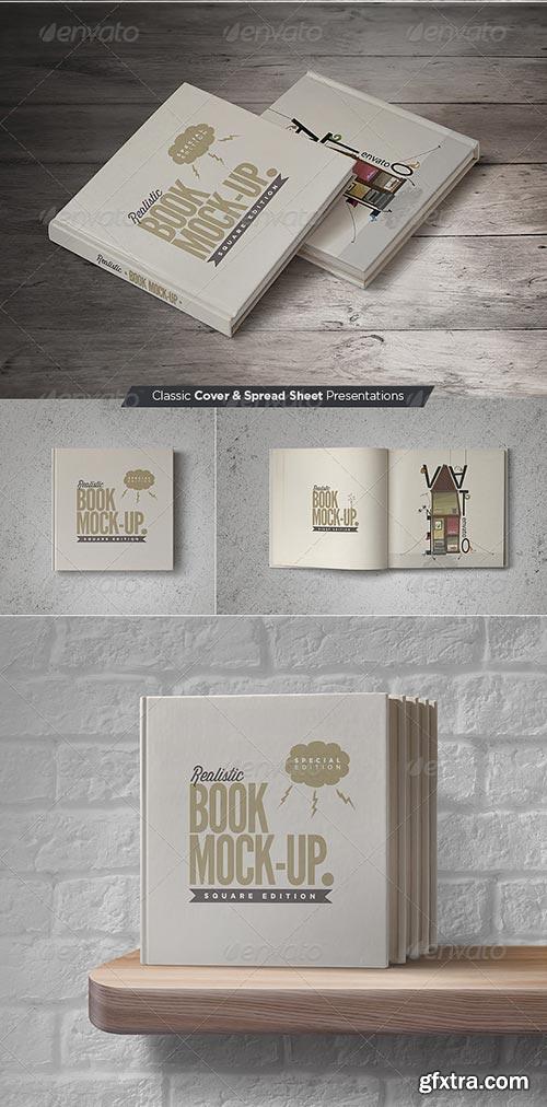 GraphicRiver - Square Book Mock-Up Set 3