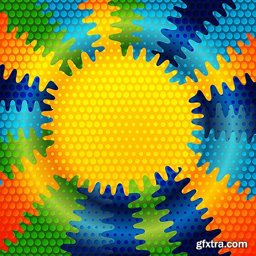 Colored in abstract style backgrounds - VectorImages