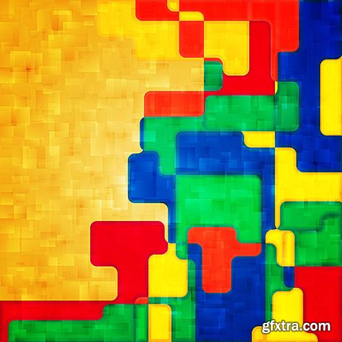 Colored in abstract style backgrounds - VectorImages