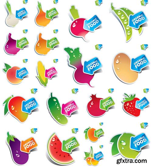 Organic Food Sticker - 45 Vector