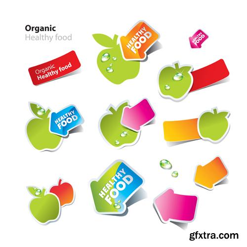 Organic Food Sticker - 45 Vector