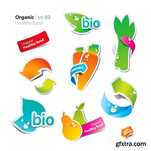 Organic Food Sticker - 45 Vector