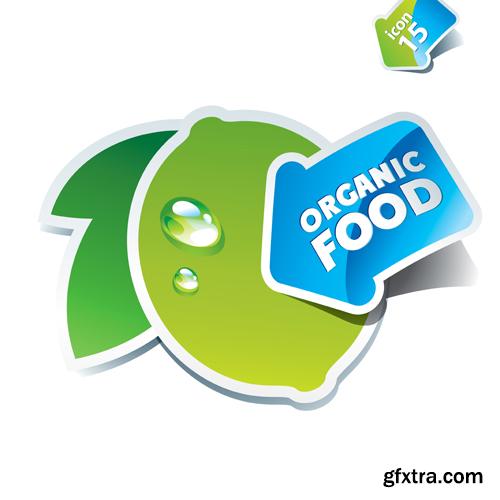 Organic Food Sticker - 45 Vector