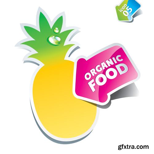 Organic Food Sticker - 45 Vector