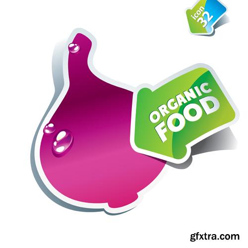 Organic Food Sticker - 45 Vector