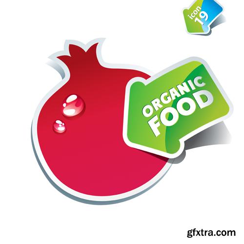 Organic Food Sticker - 45 Vector