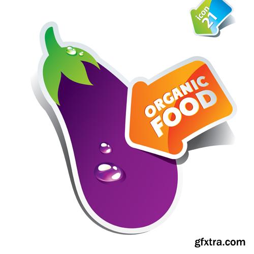 Organic Food Sticker - 45 Vector