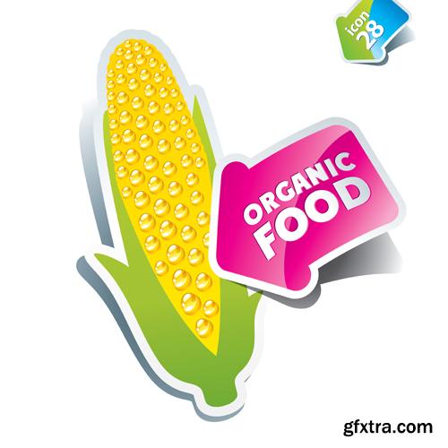 Organic Food Sticker - 45 Vector