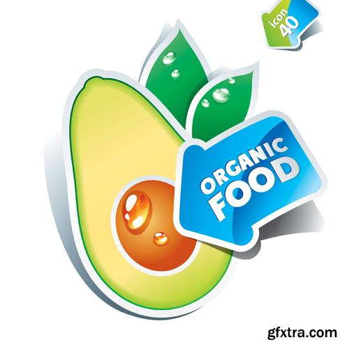 Organic Food Sticker - 45 Vector