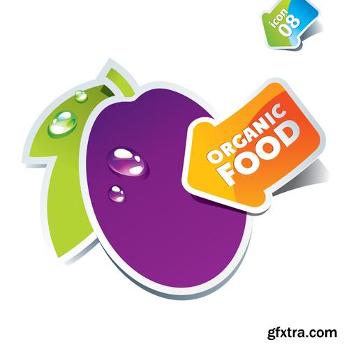 Organic Food Sticker - 45 Vector