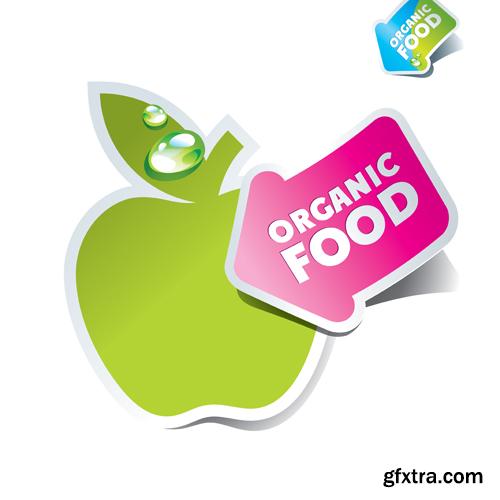 Organic Food Sticker - 45 Vector