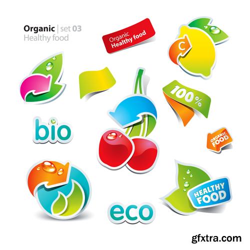 Organic Food Sticker - 45 Vector