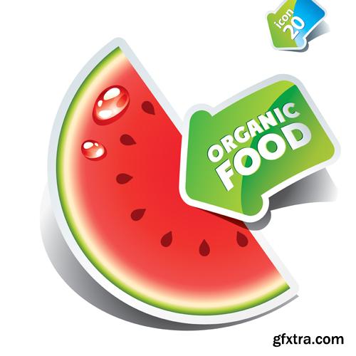 Organic Food Sticker - 45 Vector